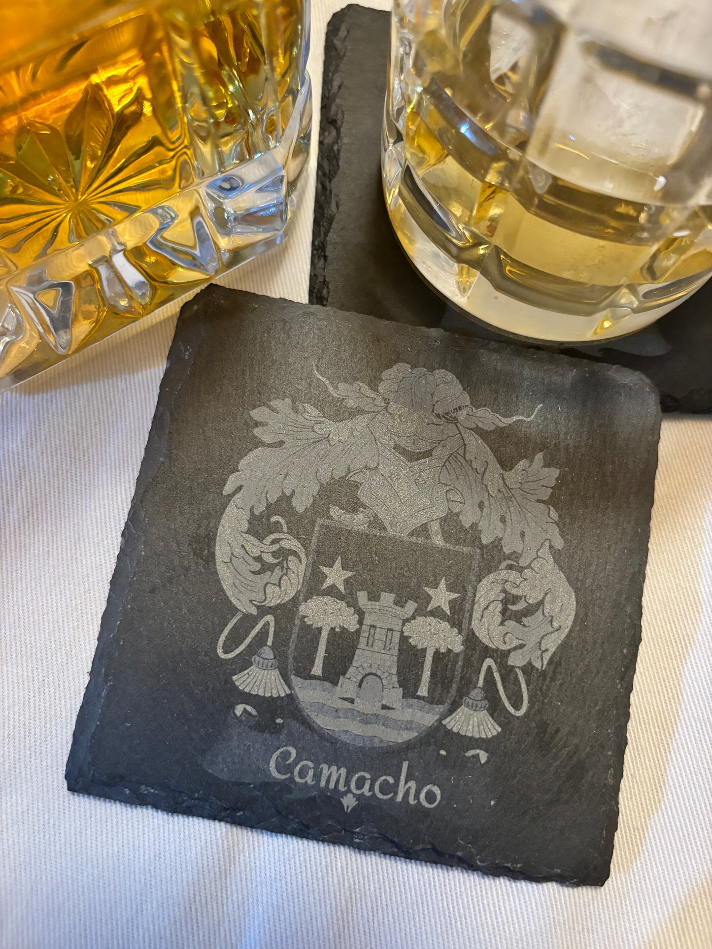 Specialty: Family Coat of Arms slate coasters